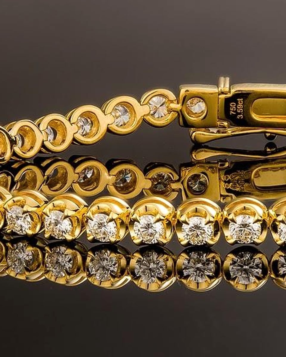 Pulsera Tenis Dorada · Chapado en oro 14k